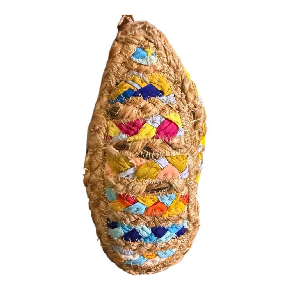 Antik Kraft Multicolor Woven Straw Clutch Resortwear Euro Summer - Picture 4 of 7